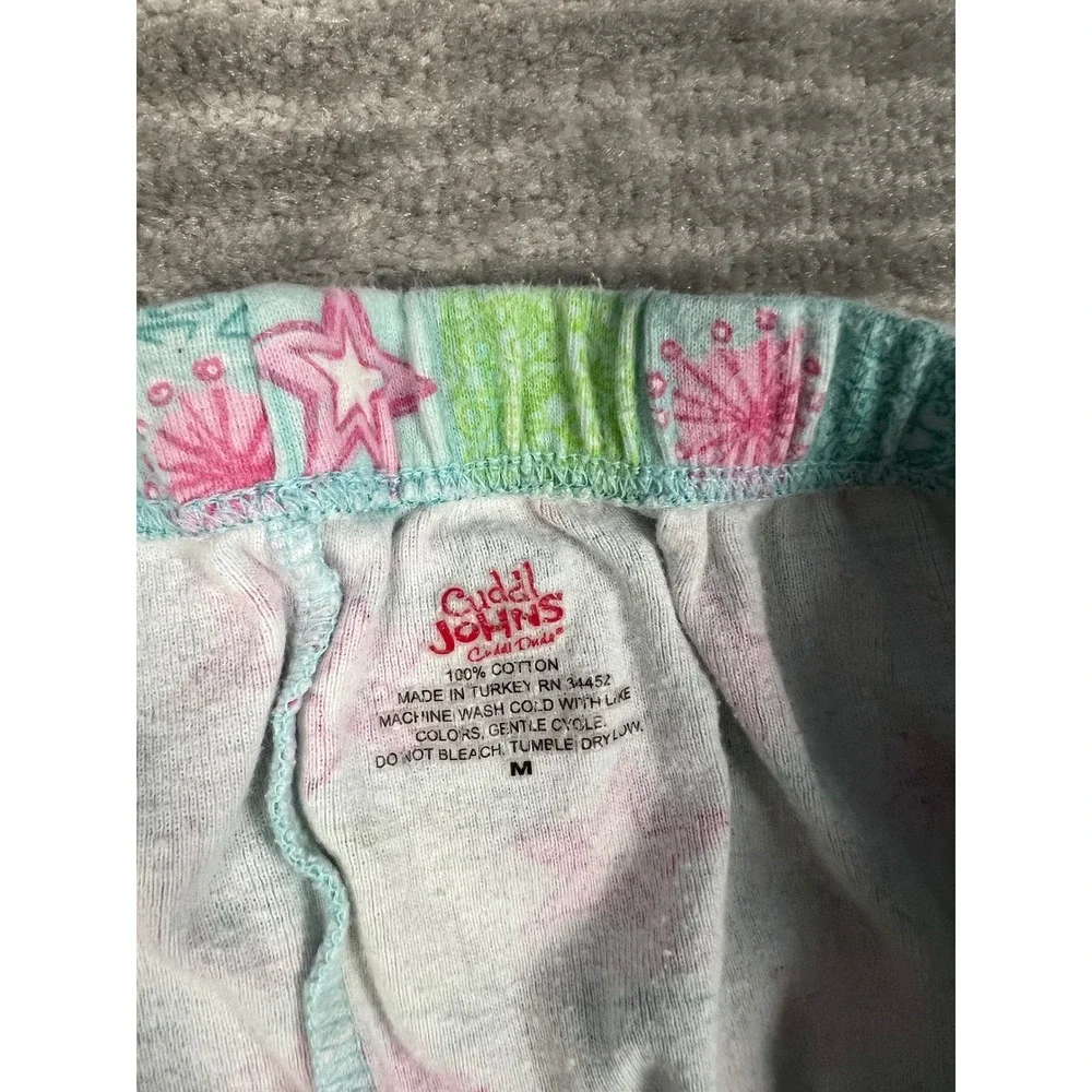 Cuddl Johns Pajama Set Girls M Multicolor Star Geometric Cotton Long Sleeve PJs